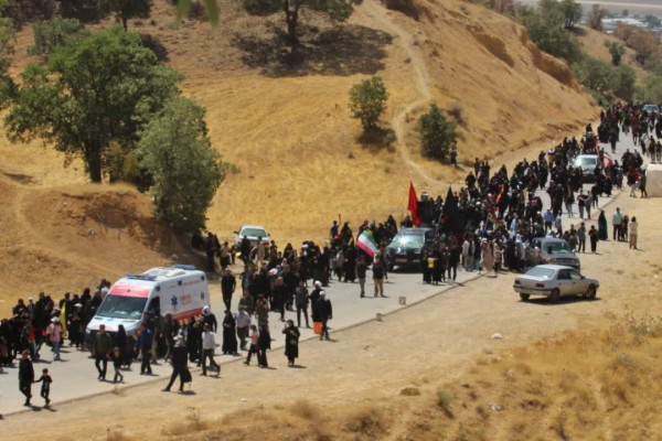 مراسم پیاده روی جاماندگان اربعین در یاسوج برگزار شد