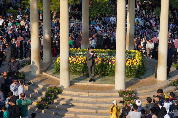 Holding the Mahfel Celebration at the Tomb of Hafez in Shiraz