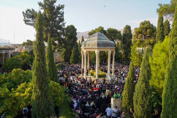 Holding the Mahfel Celebration at the Tomb of Hafez in Shiraz
